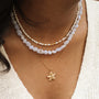 Collier en calcédoine bleue, création faite main.