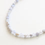 Collier en calcédoine bleue, hypoallergénique.