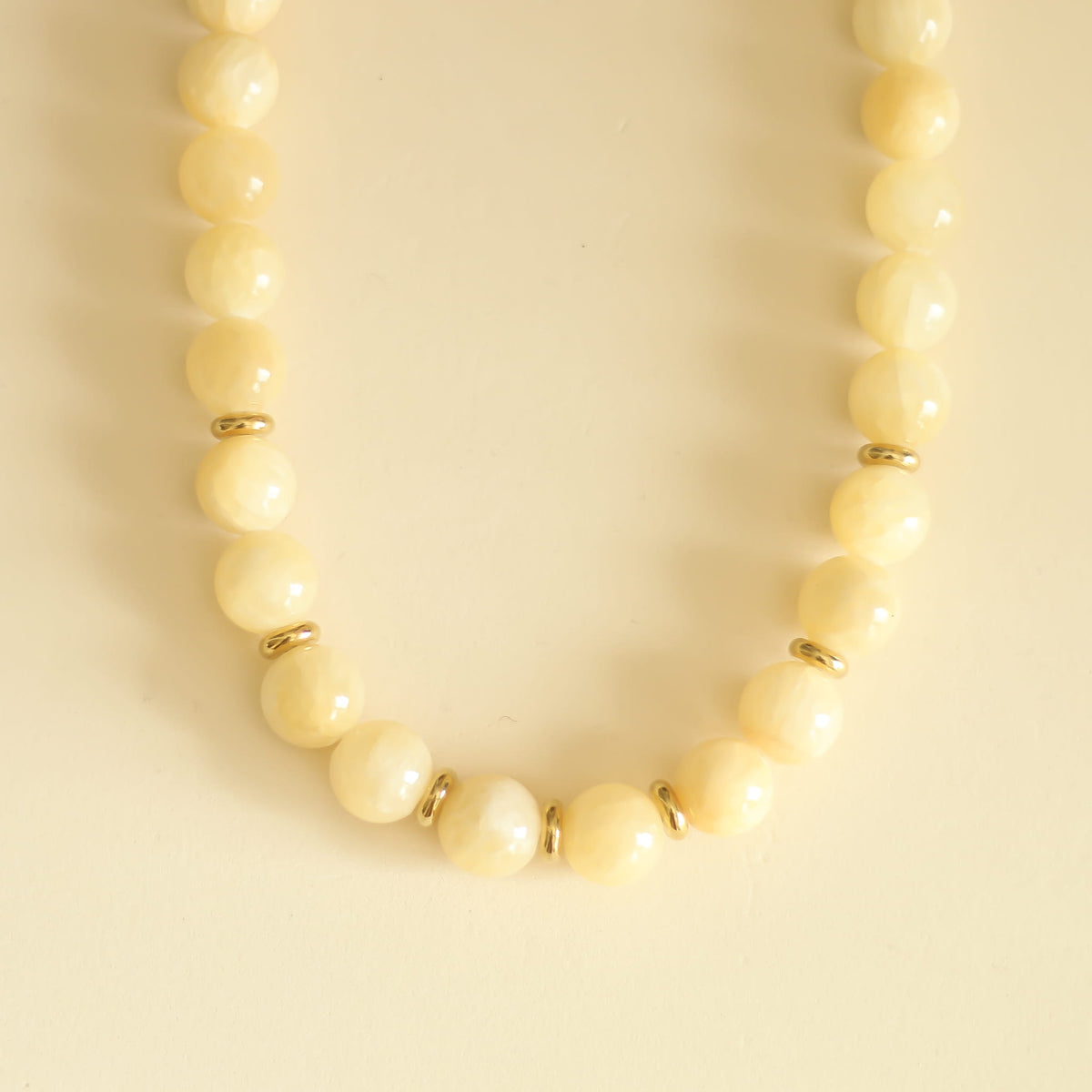 Collier Calcédoine Jaune chunky