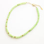 Collier en calcite verte, création faite main.