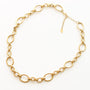 Collier chaîne Anneau, détail du fermoir signé Mahny, pierres semi-précieuses assemblées main.
