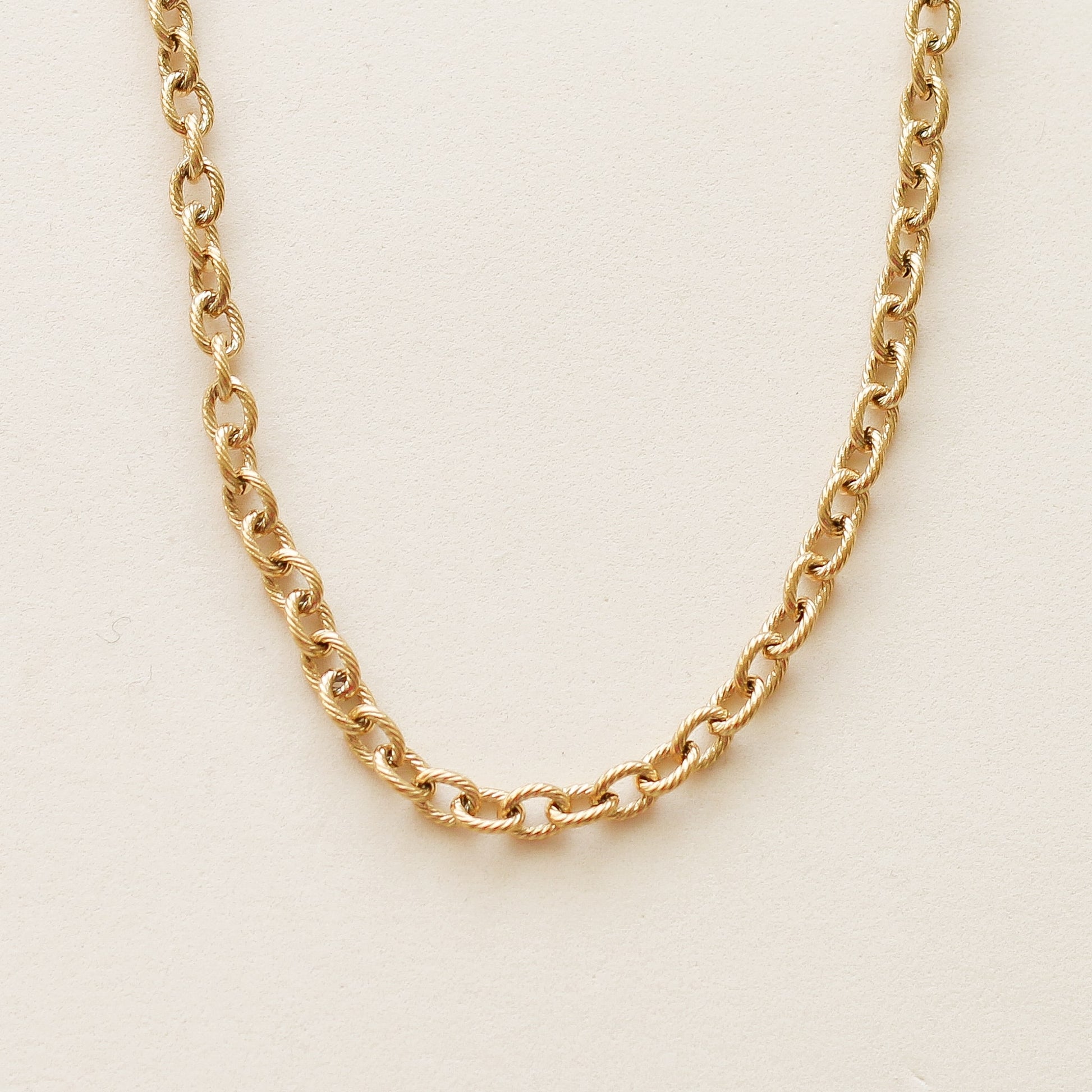 Collier Chaîne cordage en acier inoxydable doré