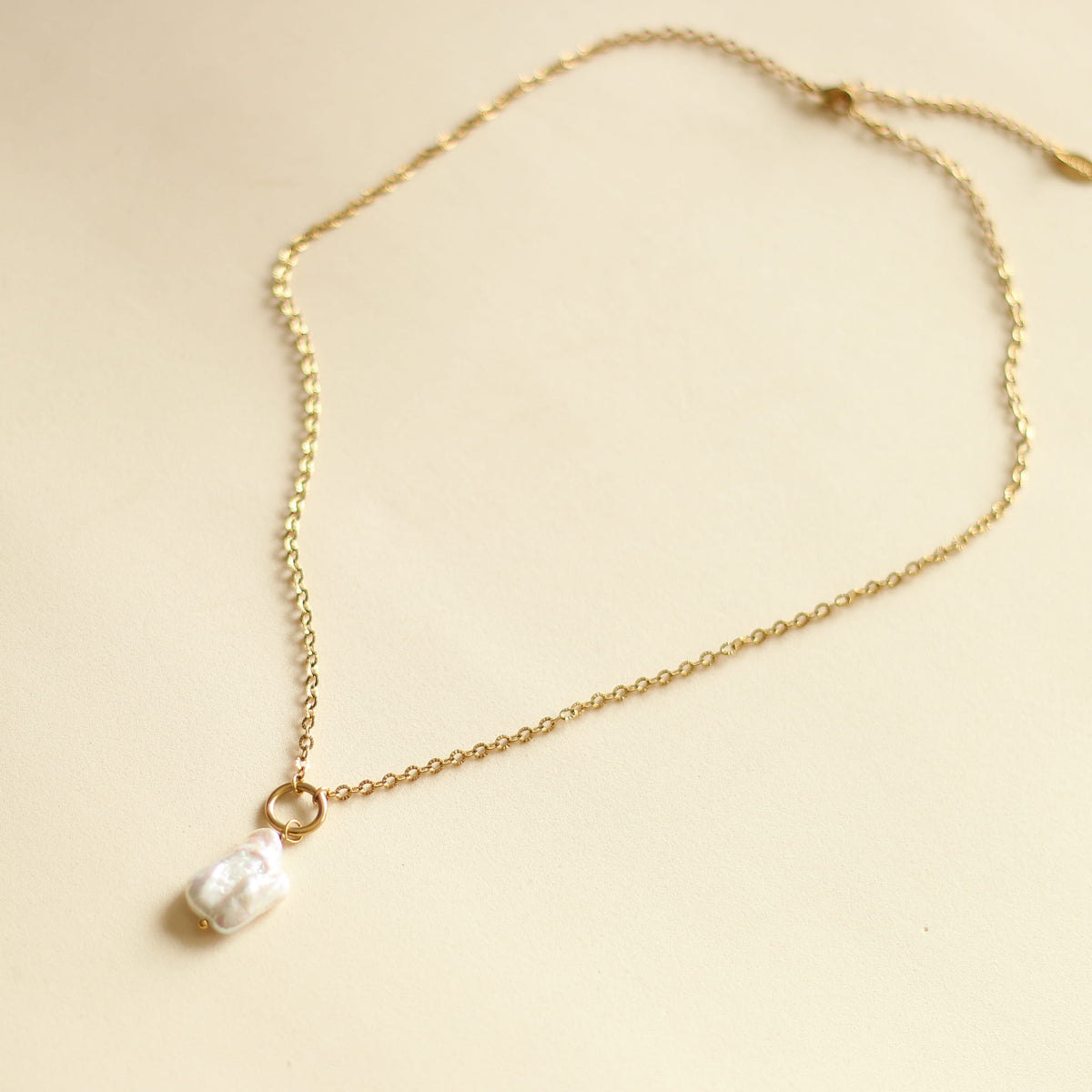 Collier Perle baroque anneau