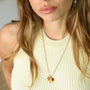 Collier Flora Aventurine Jaune, vue à plat, bijou femme pierres naturelles Mahny.