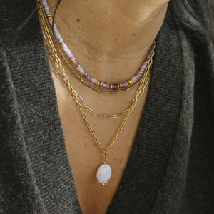 chaine dorée en acier inoxydable collier fin en maillons trombones