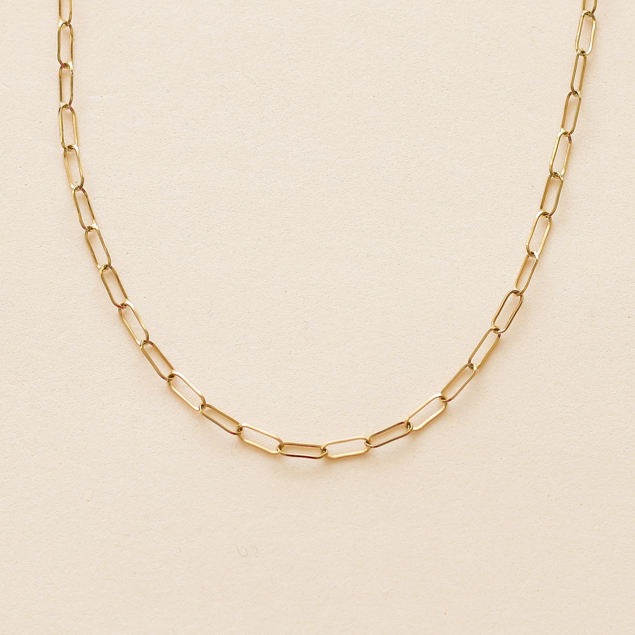 Collier Trombone Chaîne fine doré en acier inoxydable