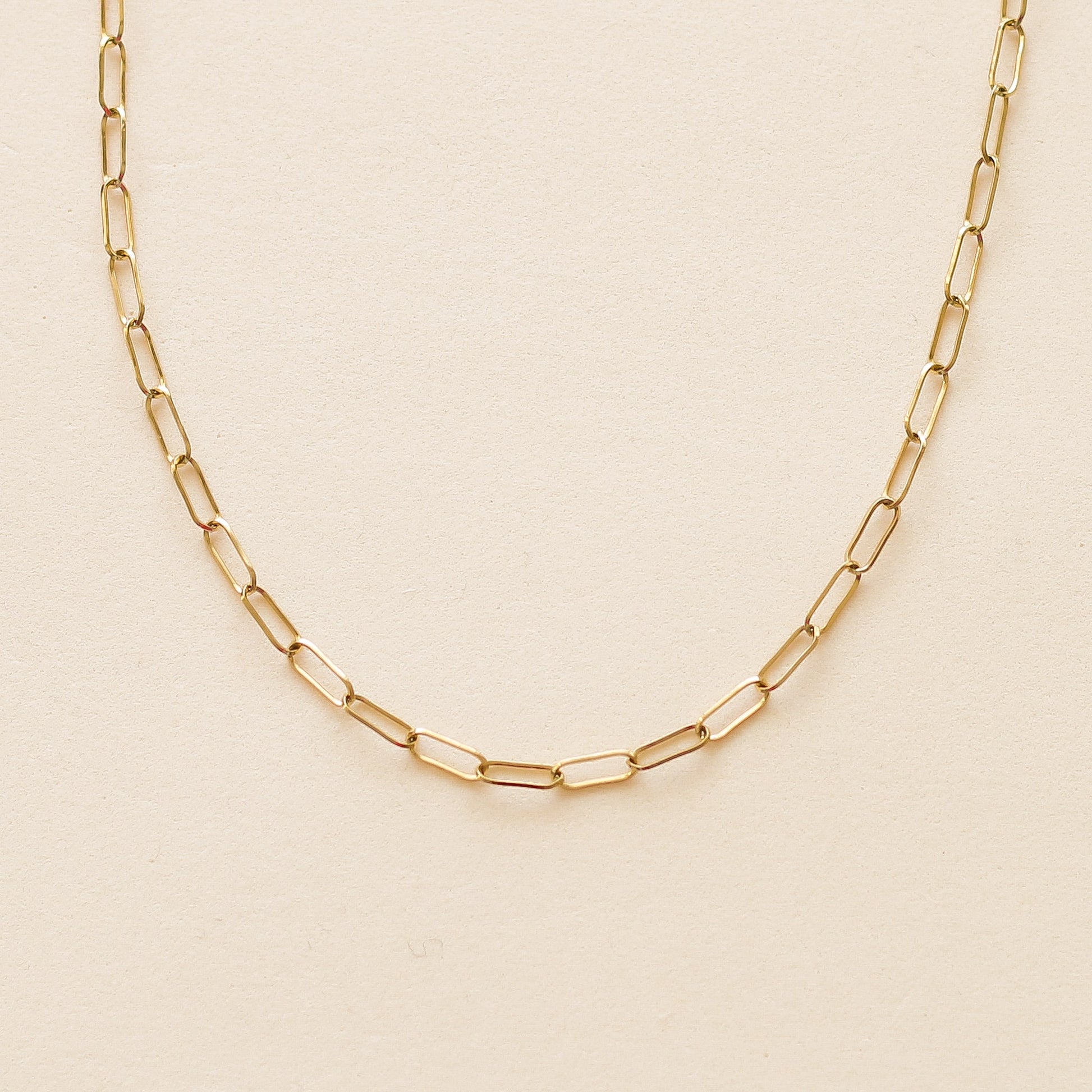 Collier Trombone Chaîne fine doré en acier inoxydable