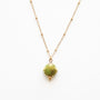 Collier à pendentif coquillage vert doré, acier inoxydable.