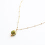 Collier à pendentif coquillage vert doré, acier inoxydable.