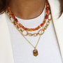 Collier chaîne Anneau, vue rapprochée, Mahny bijoux pierre fine.