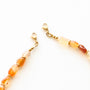 Collier chaîne Cornaline modulable, vue alternative, création Mahny bijoux pierres semi-précieuses.