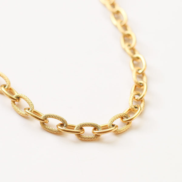 collier court chaine mixte acier femme