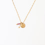 collier pierre de naissances Quartz fraise et pierre de lune