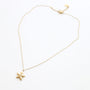 Collier à pendentif étoile de mer doré, acier inoxydable.