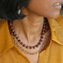Collier Billie en Grenat orangé monté à la main à Paris 