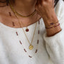 collier en chaine dorée et perles de Grenat fait à la main en France