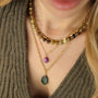 collier monté à la main en perles de Grenat vert, pierre fine naturelle