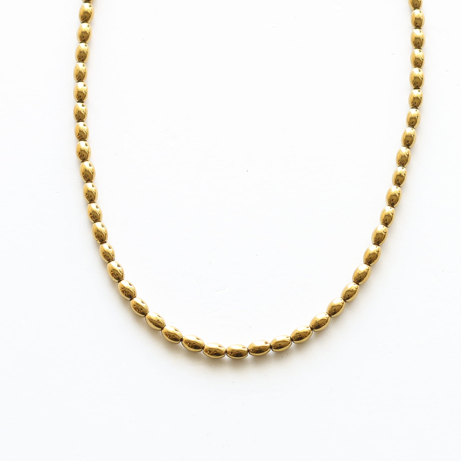 Collier Hématite dorée, Mahny bijoux pierre fine.