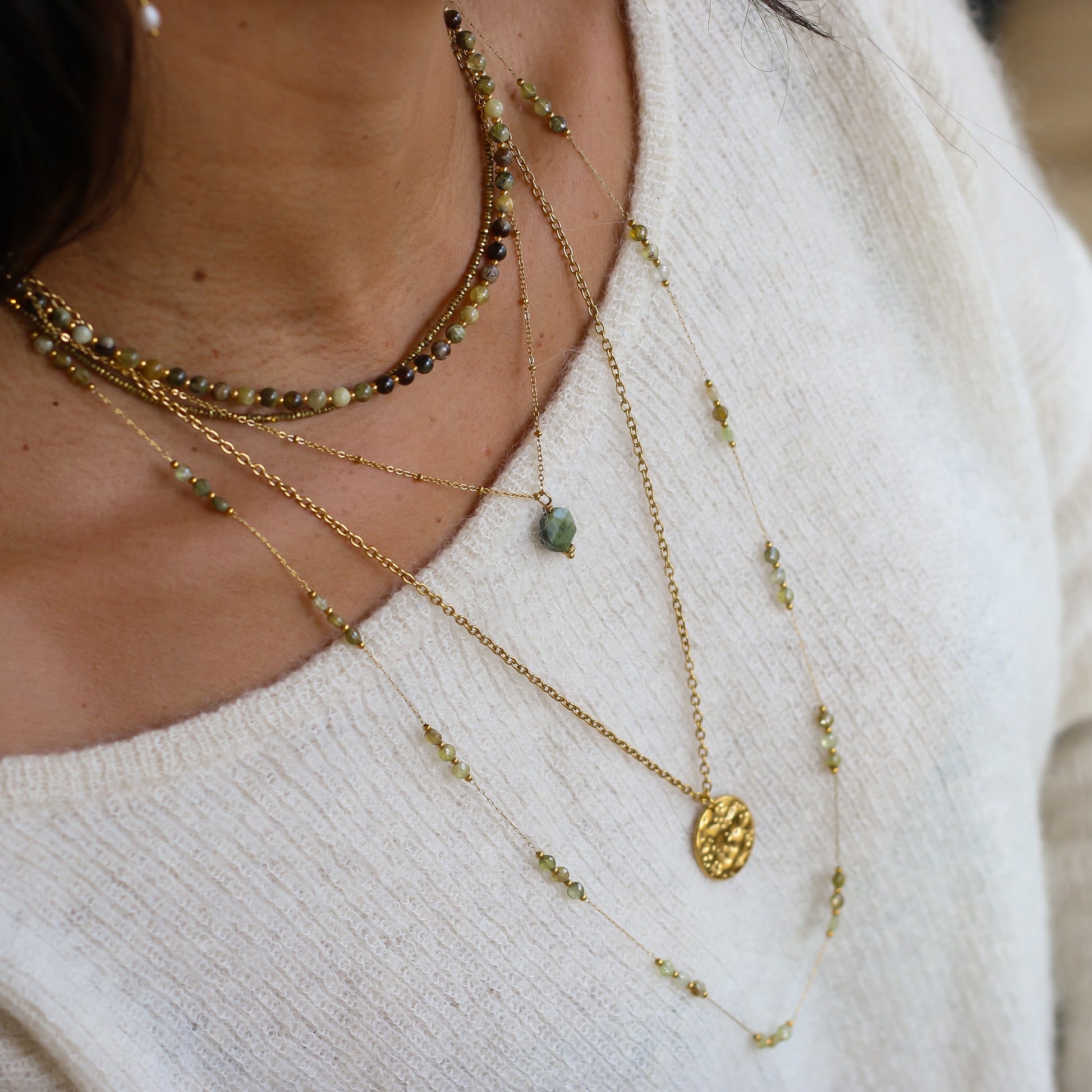 Collier fin Hématite facettée à associer avec des pierres naturelles