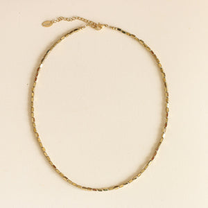 Collier en perles d’hématite dorées, cadeau femme