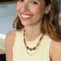 Collier Sunshine Jade Jaune, détail de la chaîne dorée, Mahny bijoux pierre fine.