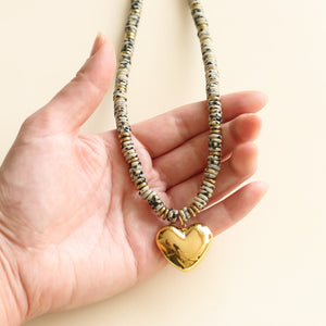 le collier tendance du printemps en Jaspe dalmatien aux teintes vertes