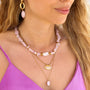 Collier en kunzite, pierre naturelle.