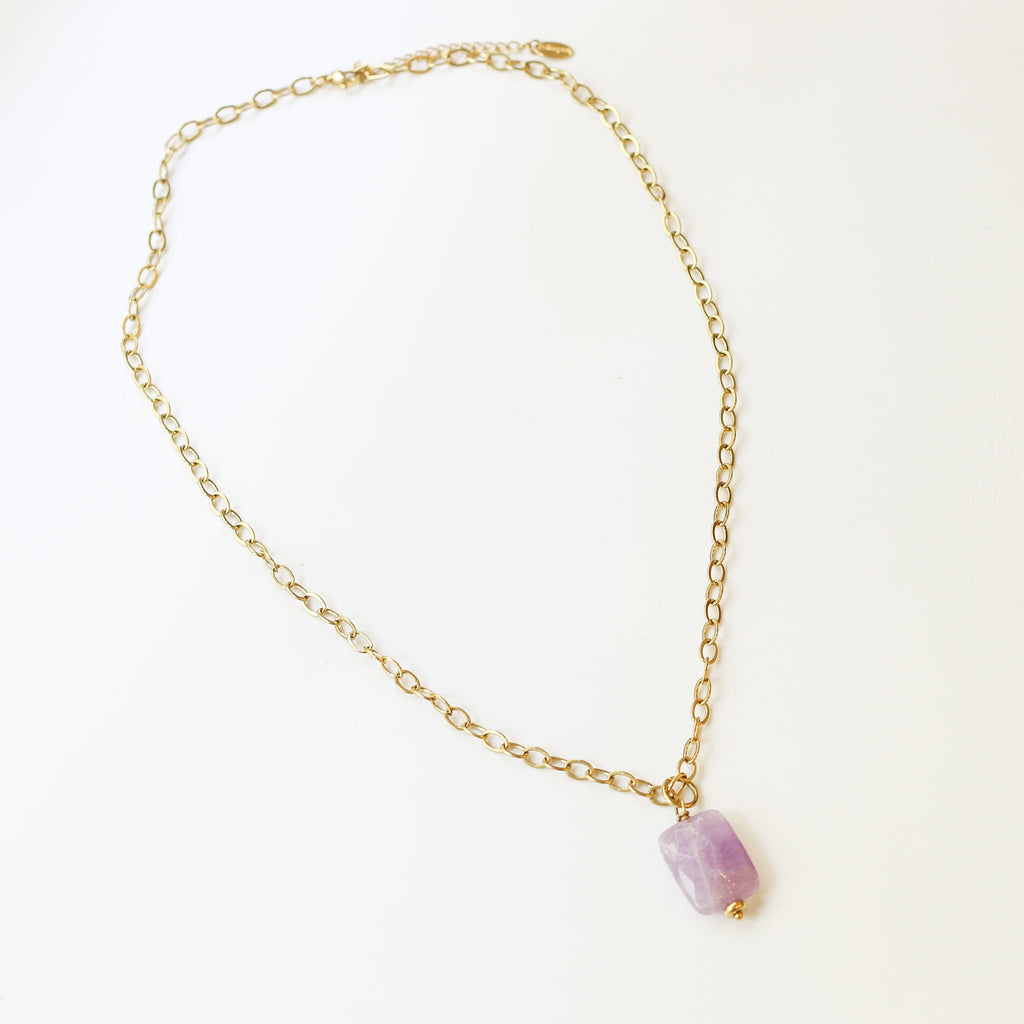 collier long améthyste violet lavande cadeau