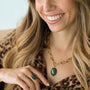 collier avec une pierre de Néphrite jade verte tendance