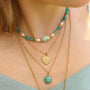 collier angélite perle bleu turquoise nacre