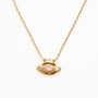Collier à pendentif œil doré, acier inoxydable.