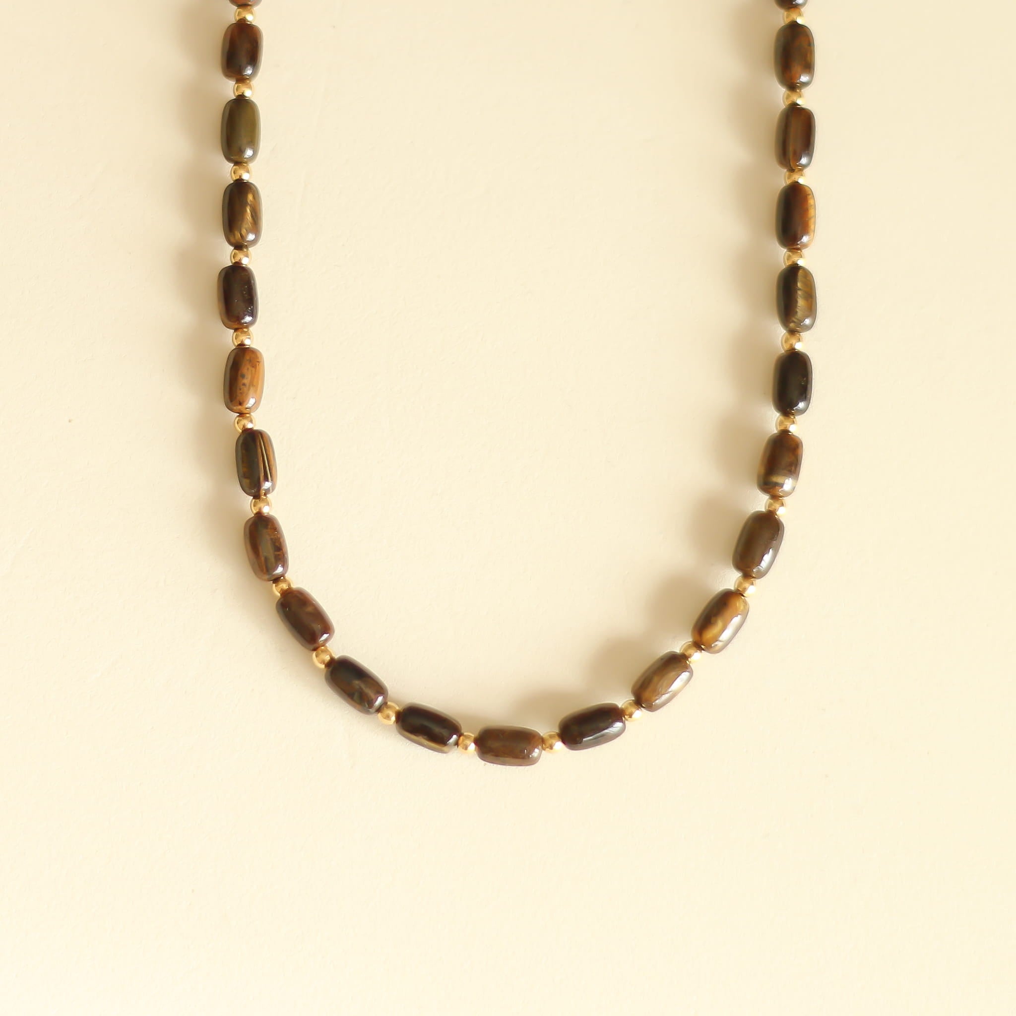 Collier Œil de tigre perlé