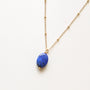 Collier Lapis Lazuli chaîne boule, vue alternative, Mahny bijoux pierres naturelles.