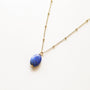 Collier Lapis Lazuli chaîne boule, détail des pierres, Mahny bijoux pierres naturelles.
