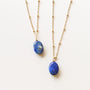 Collier Lapis Lazuli chaîne boule, détail de la chaîne dorée, Mahny bijoux pierre fine.