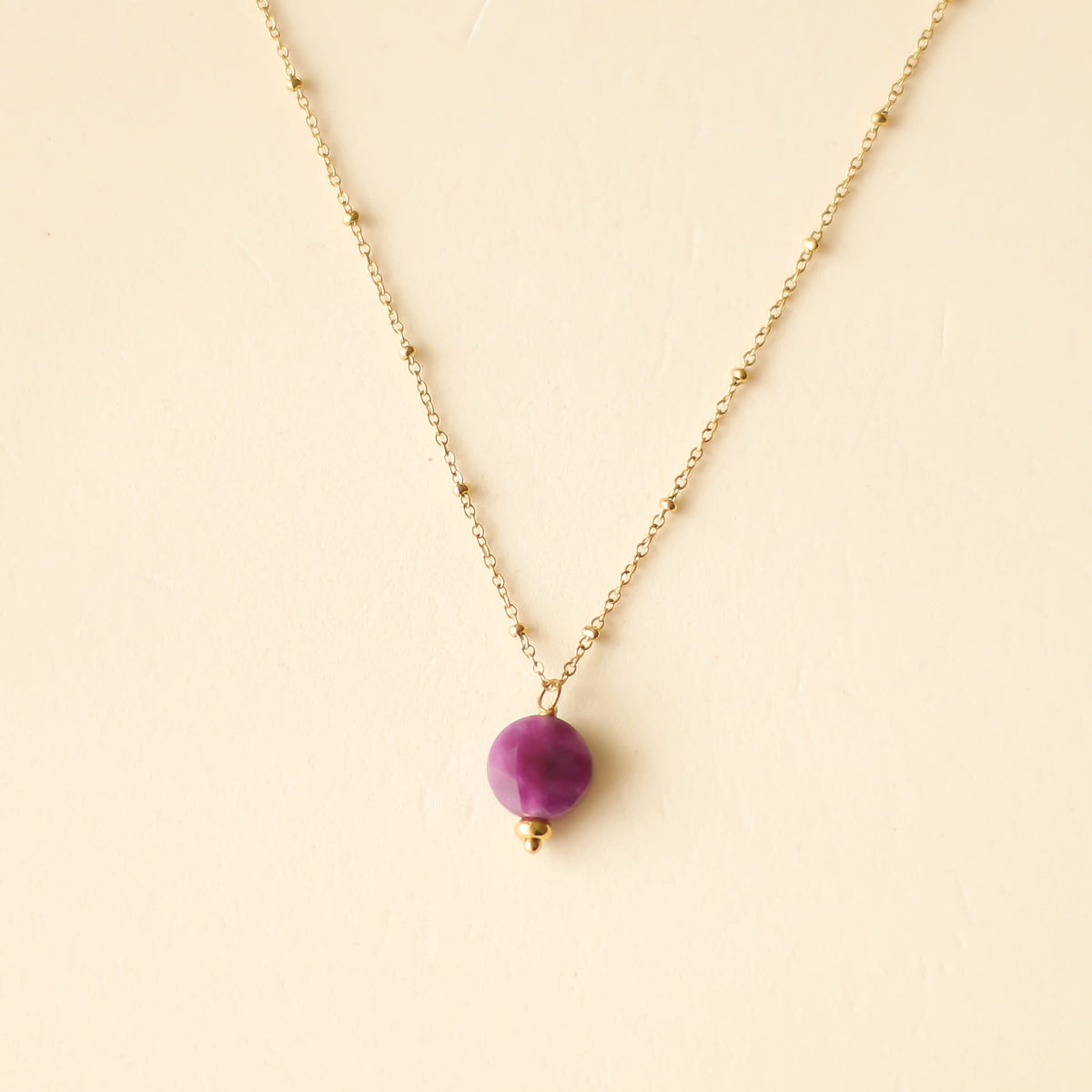 Collier Aragonite Violet chaîne fine
