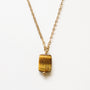 Collier Œil de Tigre chaîne striée, Mahny bijoux pierre fine.