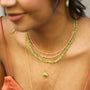 Collier en péridot vert, création faite main.