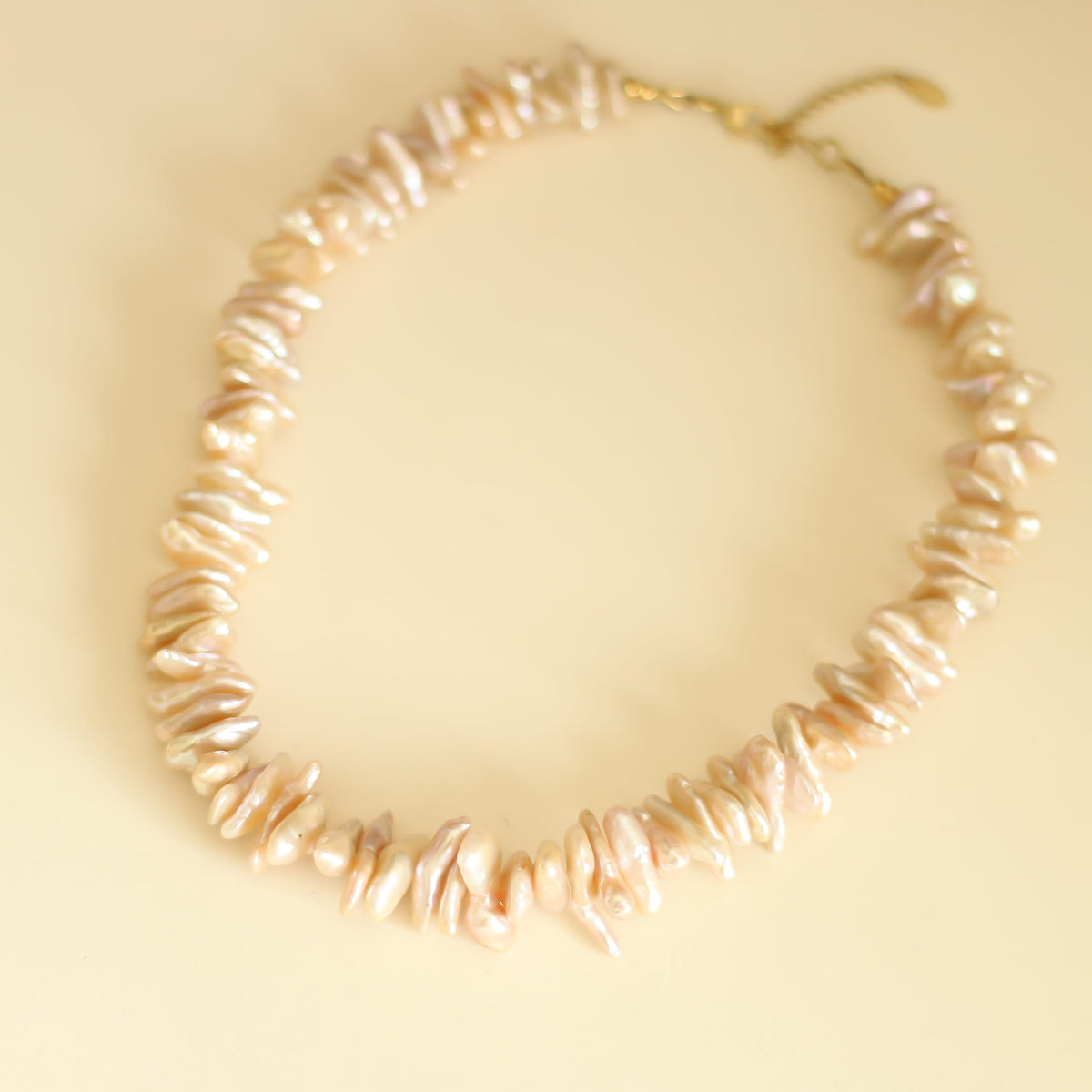 Collier Perles naturelles Biwa orangées