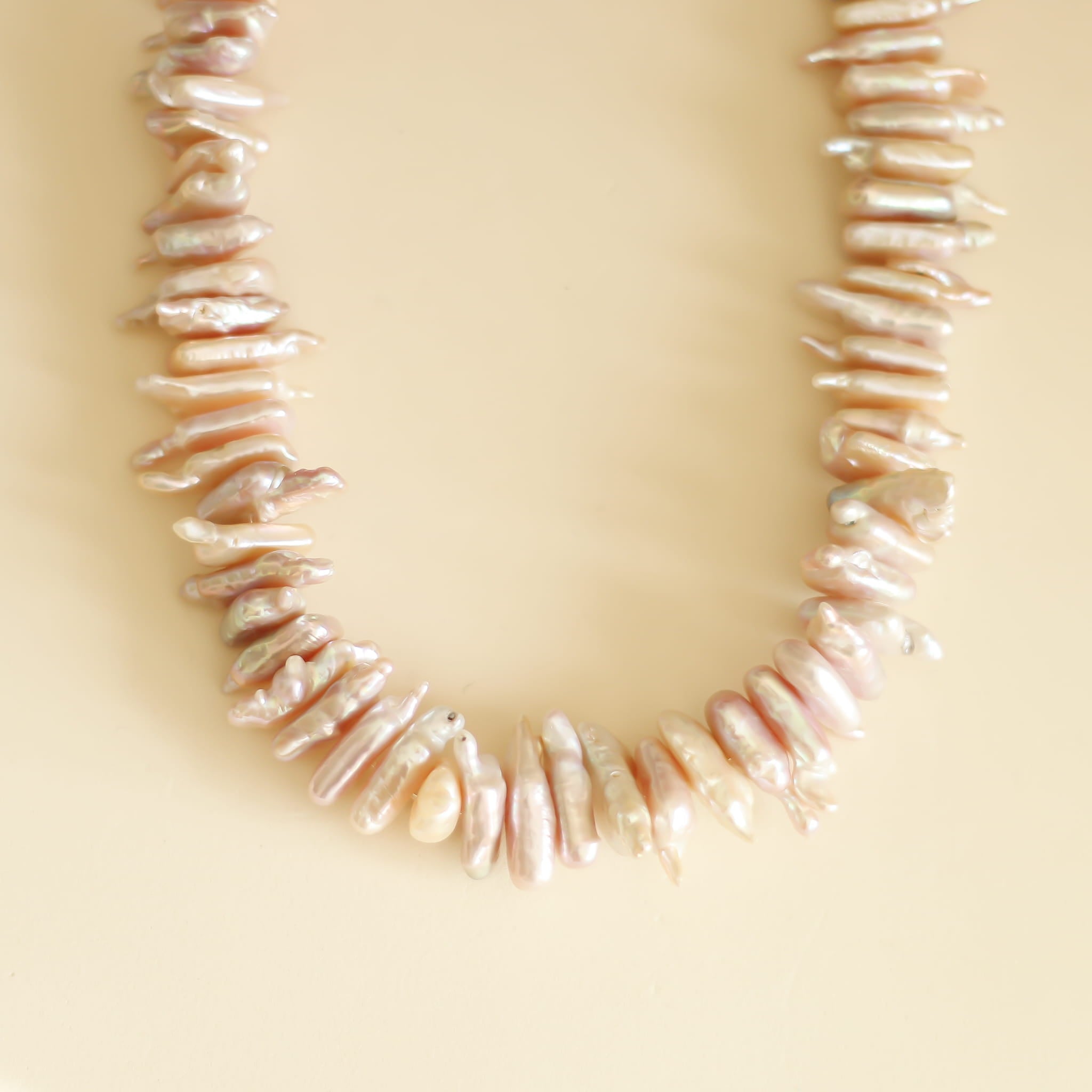 Collier Perles naturelles Biwa rosées
