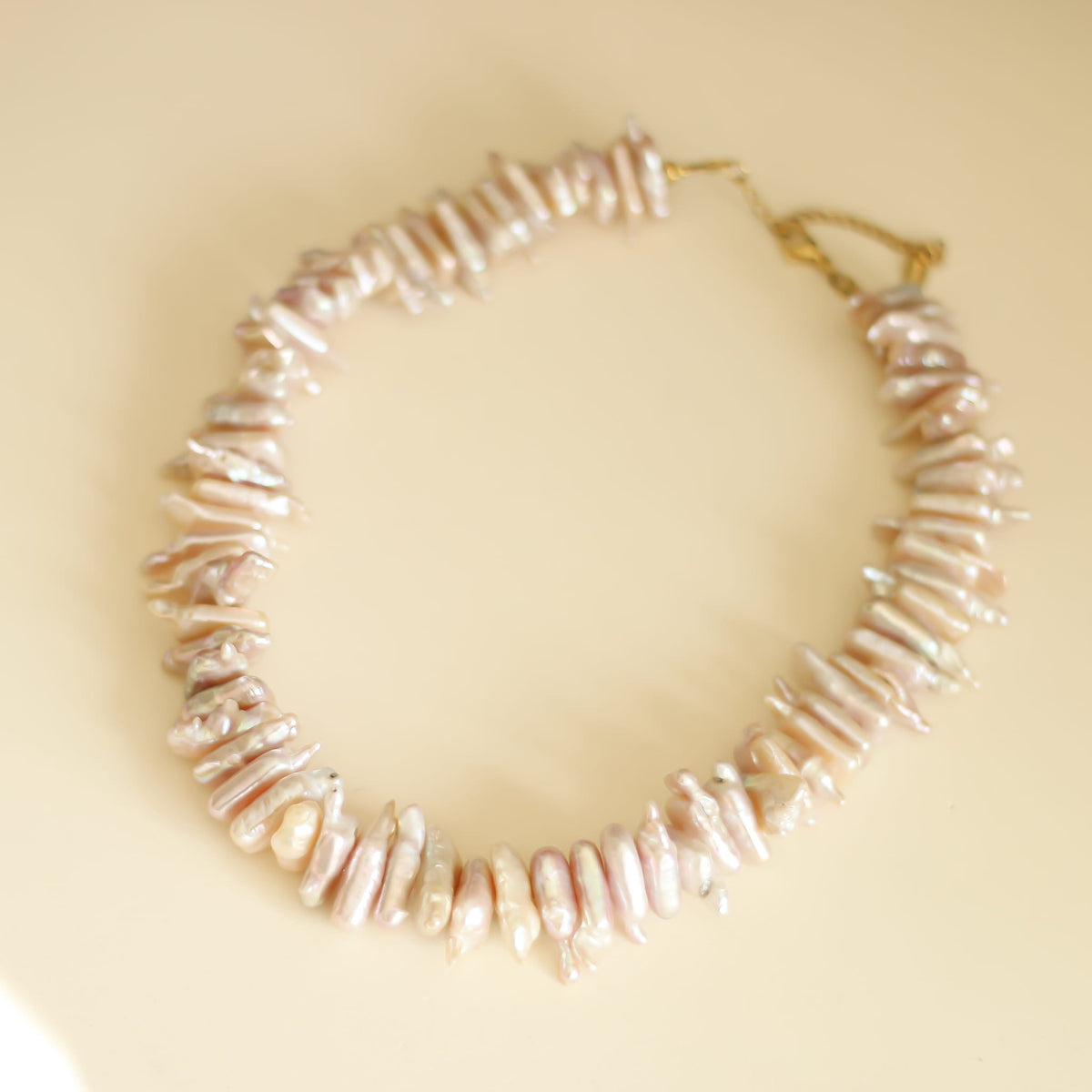 Collier Perles naturelles Biwa rosées