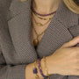 collier en acier inoxidable chaine épaisse et pendentif en Quartz jaune