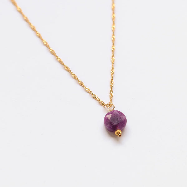 collier scintillant dore lépidolite cadeau