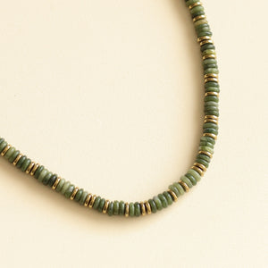 collier en Serpentine, pierre naturelle detox et apaisante 