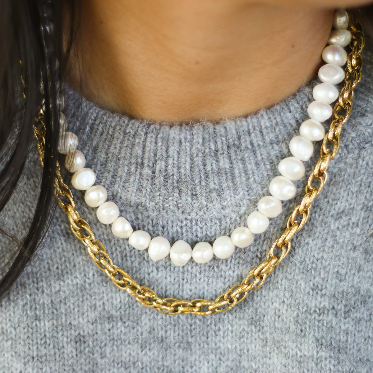 Collier Perles d'eau douce baroque