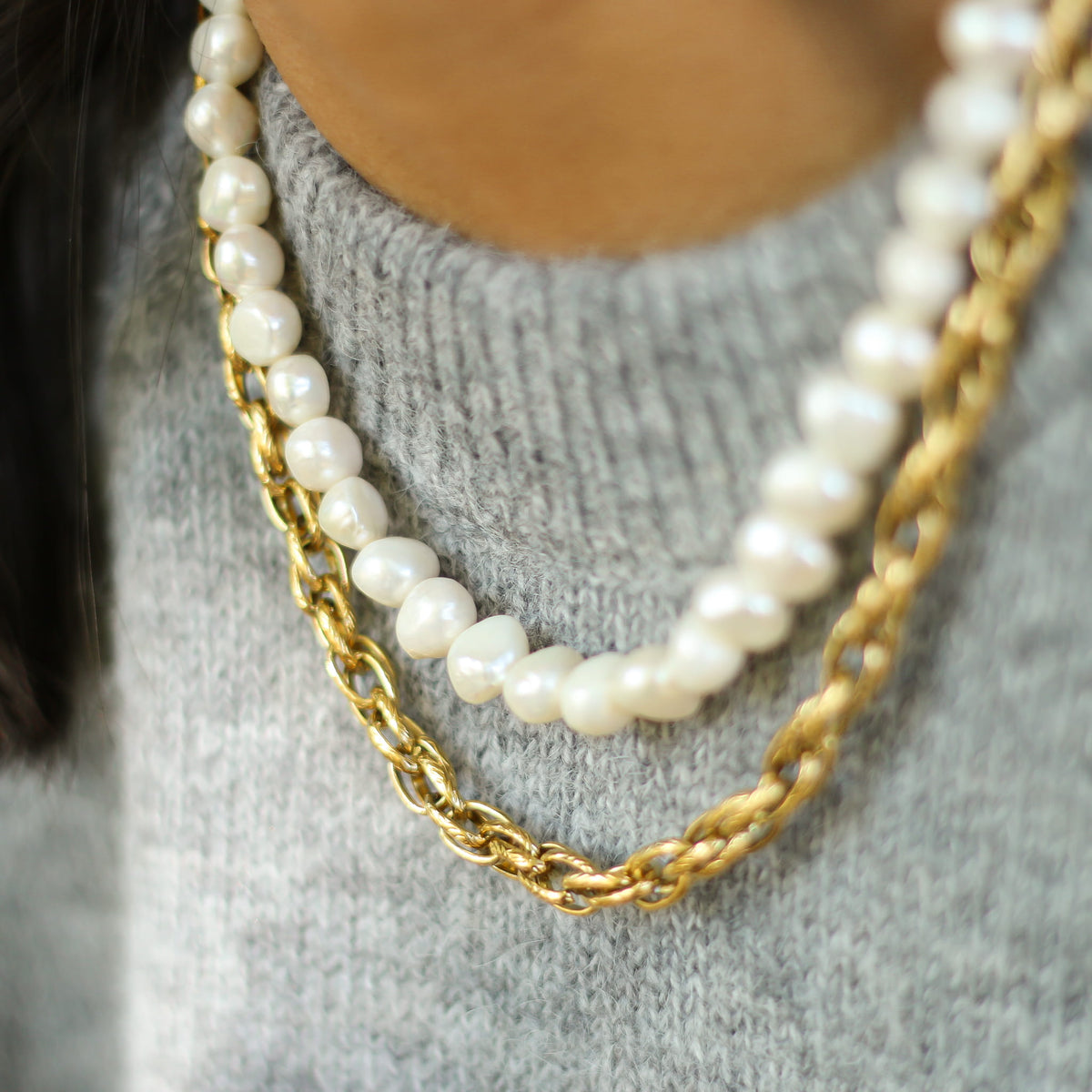 Collier Perles d'eau douce baroque