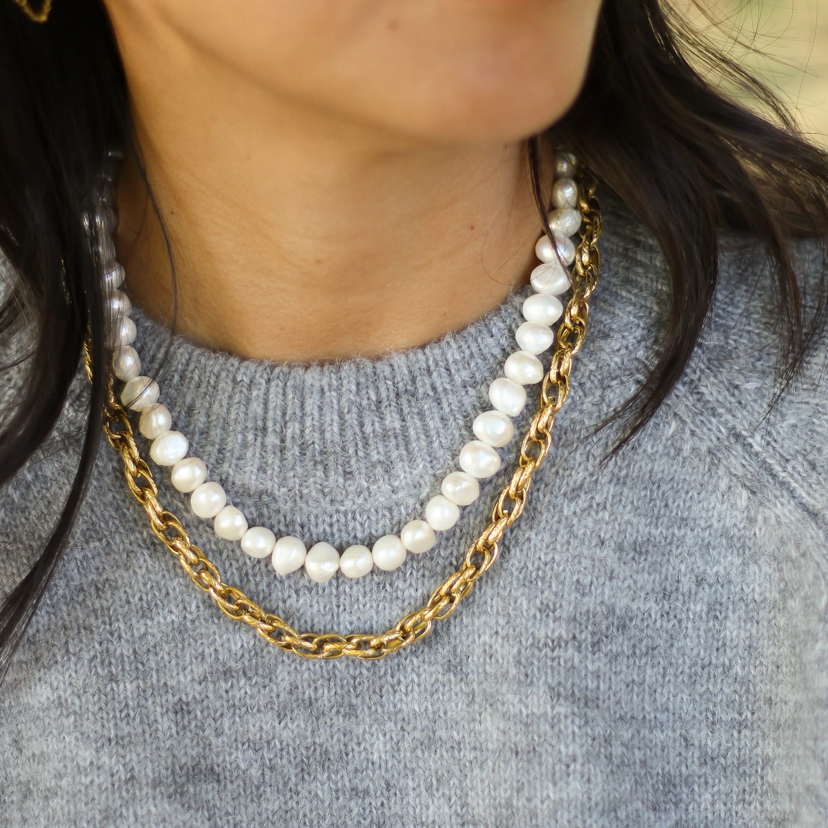 Collier Perles d'eau douce baroque