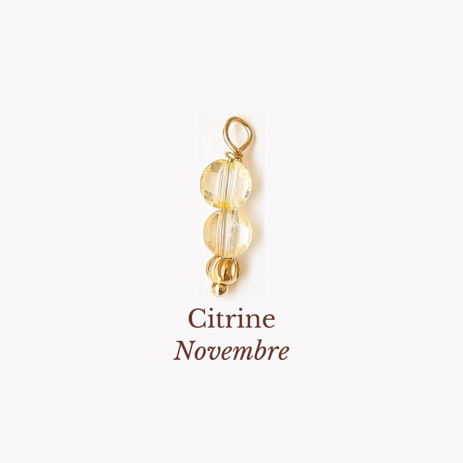 le cadeau pour les femmes de novembre ou les naissances charm's en Citrine
