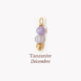 cadeau pour décembre, charms en pierre de Tanzanite