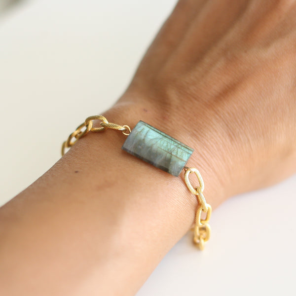 Labradorite chain bracelet